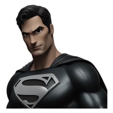 superman wearing his all black suit from justice league zac snyder cut sticker