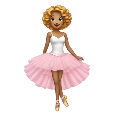 Bailarina de cabelos cacheados e loiro comemorando aniversário  sticker