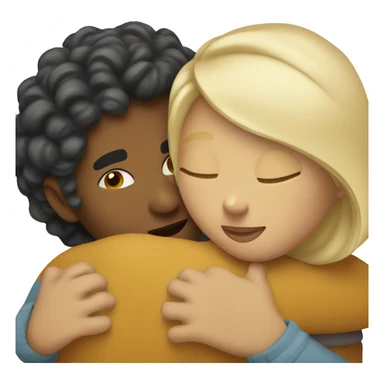 latina woman hugging a white guy with blond hair sticker