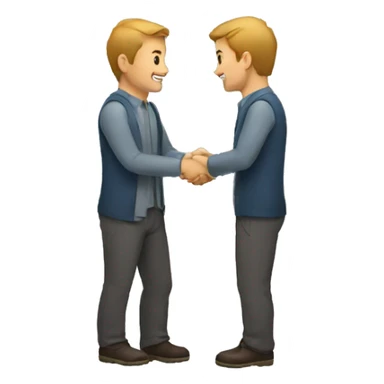 Mans doing handshake sticker