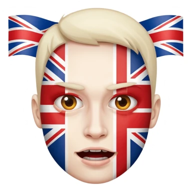 half UK and half crazy face sticker