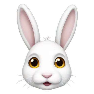White bunny with brown ears Christmas  sticker