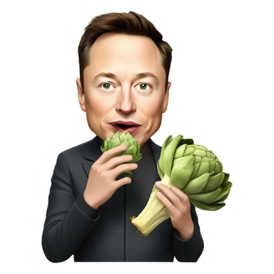 elon musk eating an artichoke sticker