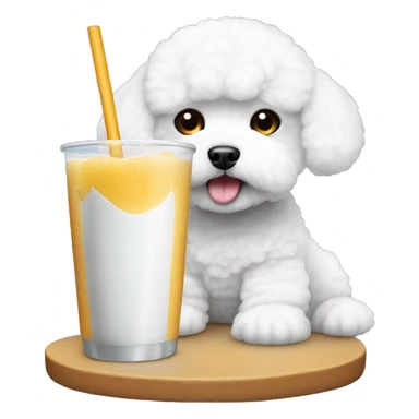 bobba drink with bichon frise sticker