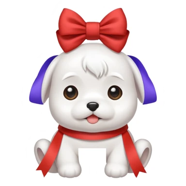 white baby maltese ribbon sticker