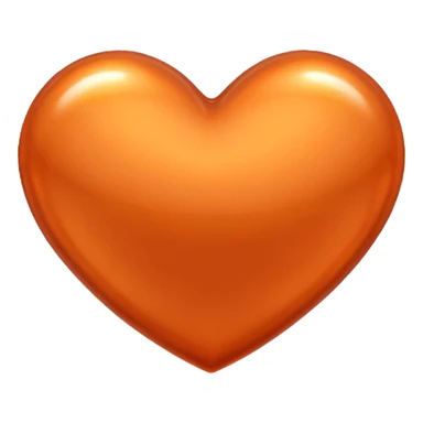 glossy orange metallic heart sticker