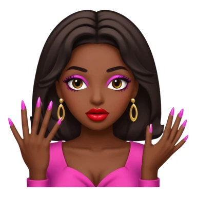 Material girl with big lips long eyelashes and long nails  sticker