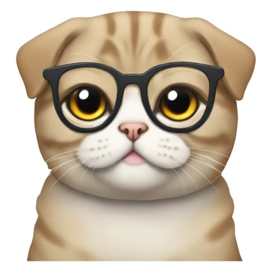scottish fold with glasses sticker