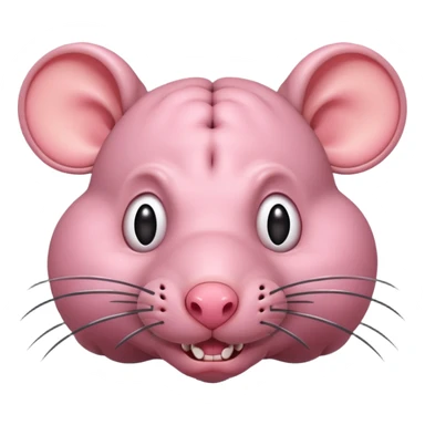 rat with a very large brain coming out of its head sticker