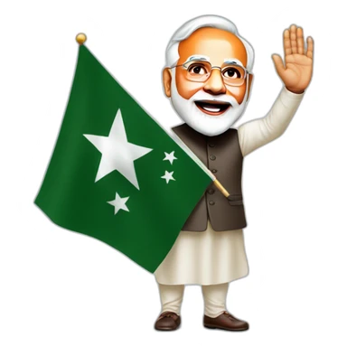 hyper realistic narendra modi waving pakistan flag sticker