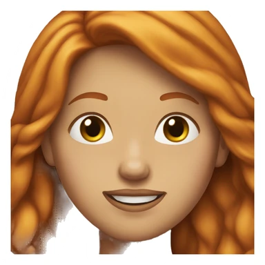 Female with long ginger hair funny face  sticker