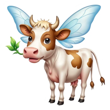 Cow puking with fairy wings sticker