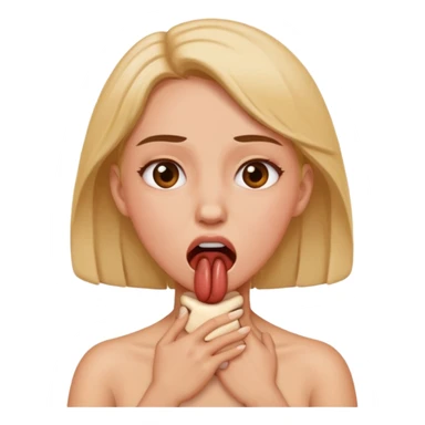 Woman self choking sticker