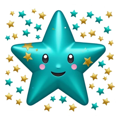 Teal star celebration sticker