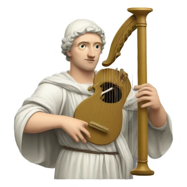 Petrarch holds a lyre in his hand sticker