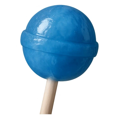 Change the lollipop color to blue in a realistic style, keep the background transparent. sticker