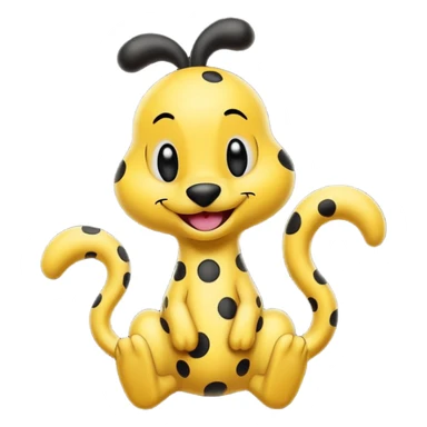 marsupilami noir avec écrit en dessous "Spunky" sticker