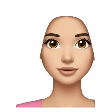 brunette Kendall Jenner with long hair holding pink iPad sticker