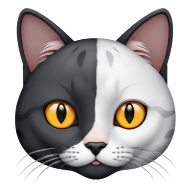 one all black cat one all gray cat one white cat with gray spots sticker