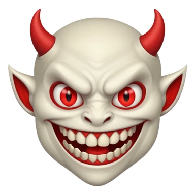 Big teeth smiling demon sticker