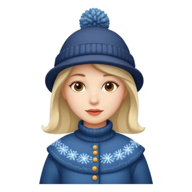 woman winter dress and hat sticker
