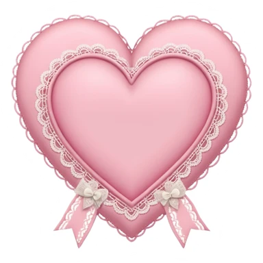 cute baby pink colored heart with lace trimming and with a lace ribbon on the left top, tilted a bit sticker