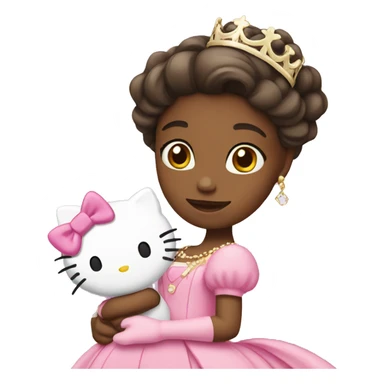 princess emoji with hello kitty  sticker