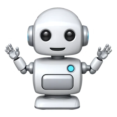 robot cartoon simple kid toy white innocent funny gudget chatGPT round adorable musical sticker