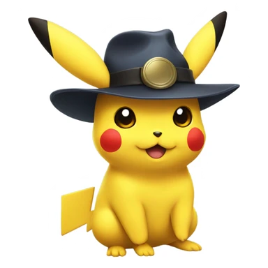 pikachu with detective hat sticker