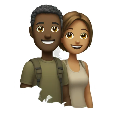 smiling couple in nature sticker