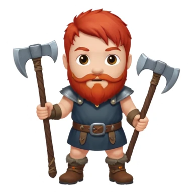 Ein zwerg mit roten Haaren und axt sticker