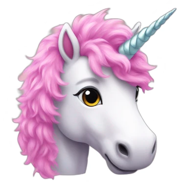 Pink fluffy unicorn sticker