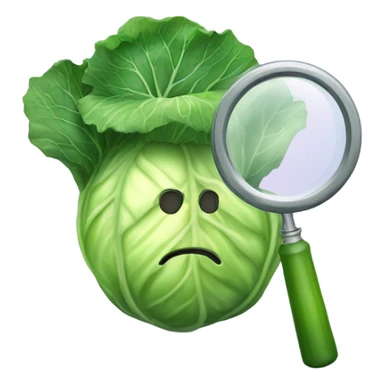 cabbage hold magnifying glass sticker