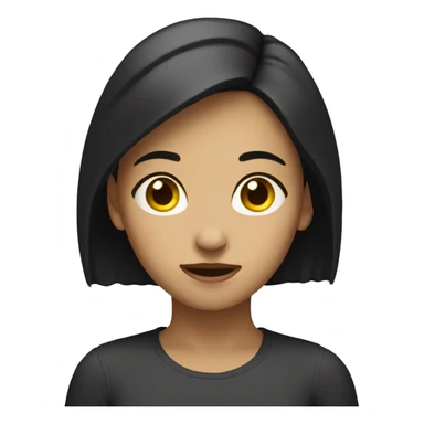 The thinking girl emoji with dark hair saying be safe sticker