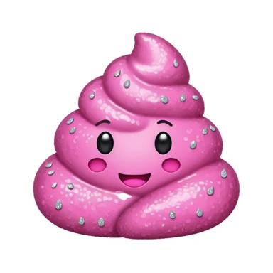 Pink poop with glitters on pink background  sticker