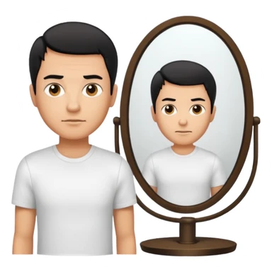 a man stading in front of mirror sticker
