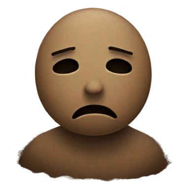 sad face covered with dirt sticker