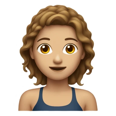 brown-haired girl swimming sticker