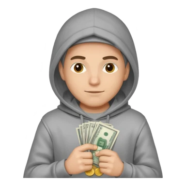 Knight hoodied holding money sticker