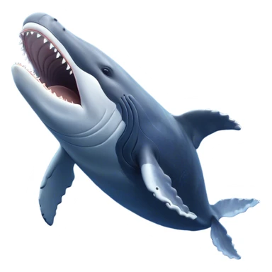 Cinematic Cute Yawning Humpback Whale Portrait Emoji, Head tilted slightly with a dramatic, wide-open yawn, showcasing a massive yet gentle blue-gray body with gently rippling baleen plates and sleepy, half-closed eyes, Simplified yet irresistibly adorable features, highly detailed, glowing with a soft, cozy marine glow, high shine, relaxed yet expressive, stylized with a dash of whimsical deep-sea charm, soft glowing outline, capturing the essence of a drowsy yet affectionate humpback whale that appears ready to drift into a deep-sea slumber! sticker