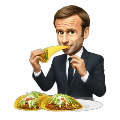 emmanuel macron eating a tacos sticker