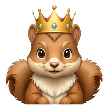 Female Cute squirrel with a crown sticker