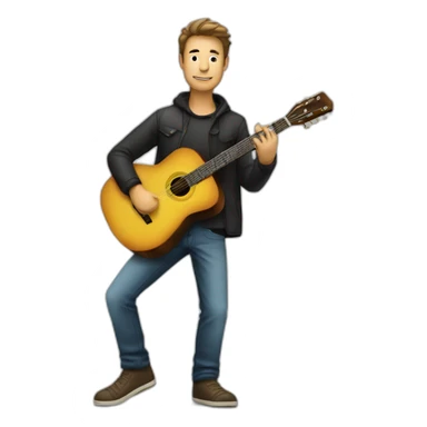 Homme debout sur une guitare sticker