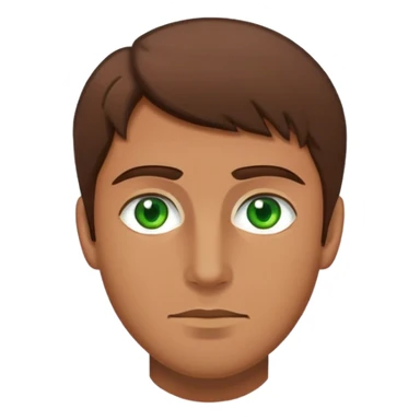 Brown hair green eyed tan man sticker