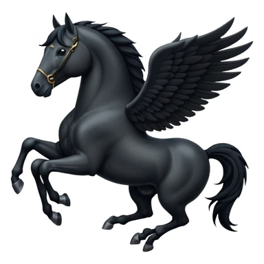 A black flying horse sticker