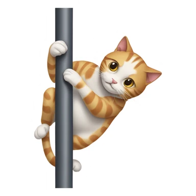 Cat eating a pole sticker