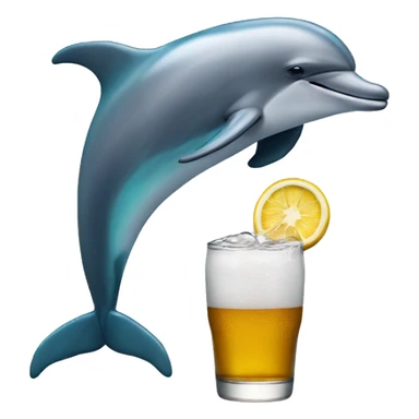 Dolphin drinking a modelo  sticker