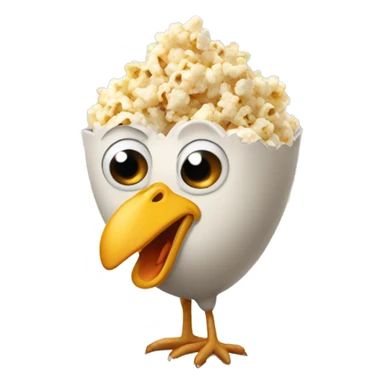 Chicken pooping popcorn sticker