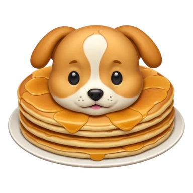 dog emoji pancake sticker