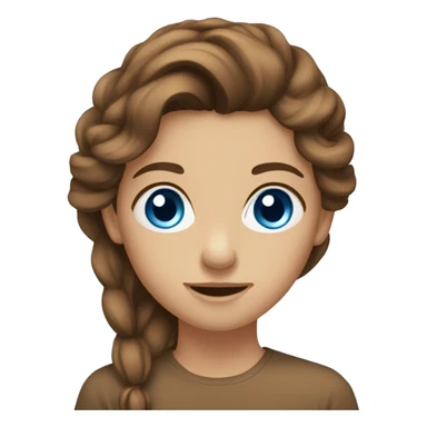 Brown long hair, blue eyes, girl, I don’t know sticker